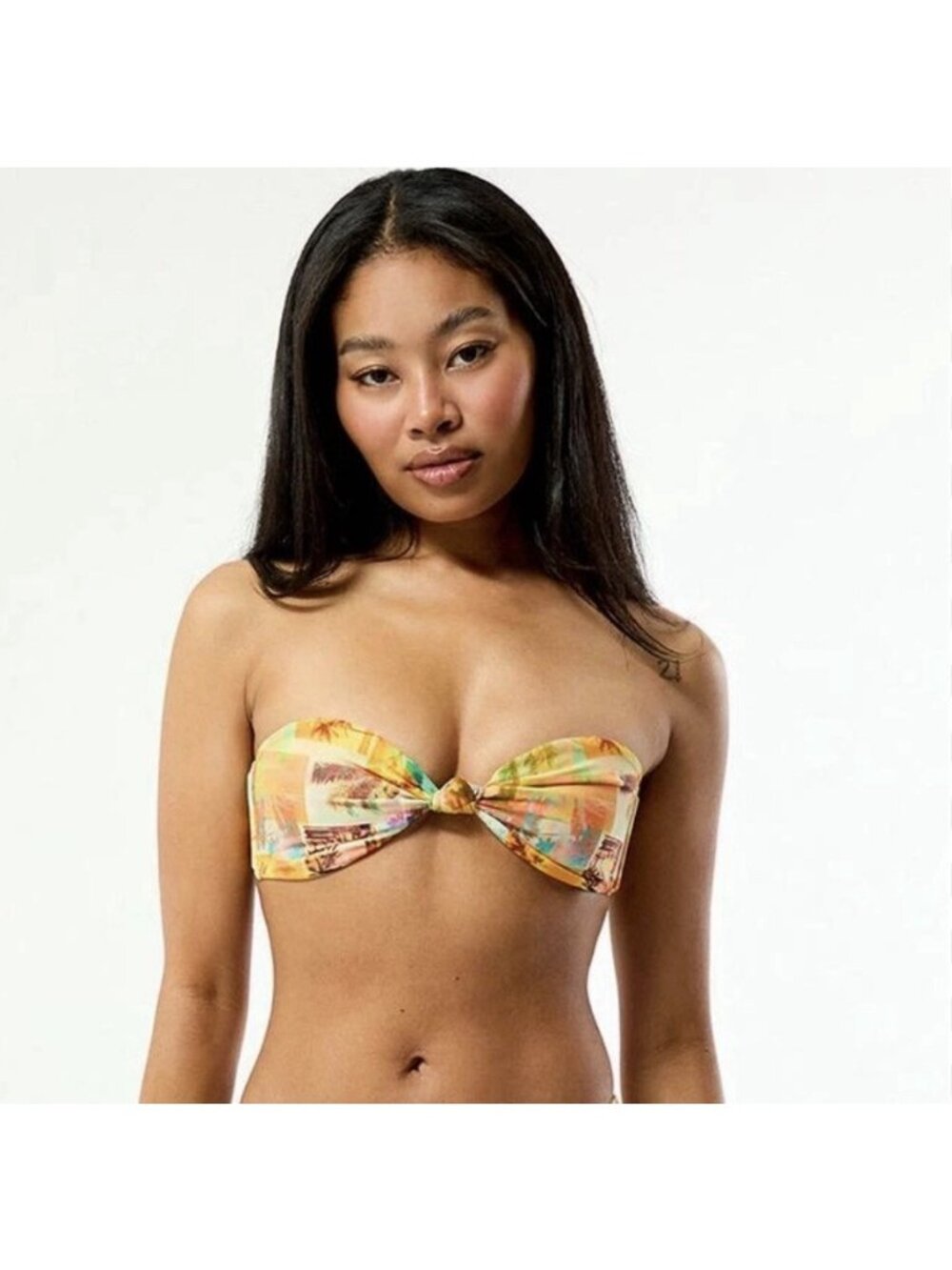 Pacsun Womens Tropical Candace Women's Knotted Bandeau Bikini Top Size Med